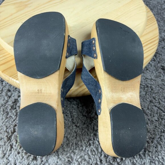 Iceberg Sandals Womens Size 8.5 EU 39 IceJeans Wood Platform Clog Made in Italy - Picture 8 of 8